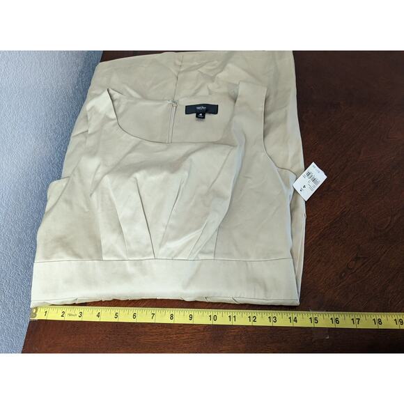 Mossimo Jumper Dress 4 Beige Khaki Tan Scoop Neck Sleeveless Pleated 269336 Mini - Picture 7 of 11